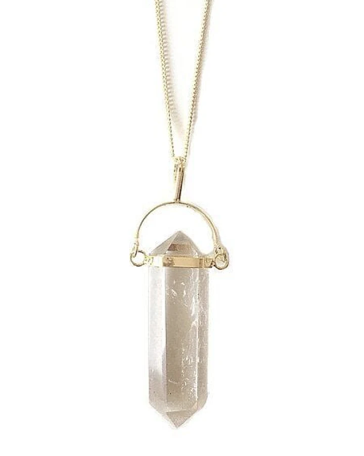 Bergkristall Halskette in Pendelform von Crystal and Sage