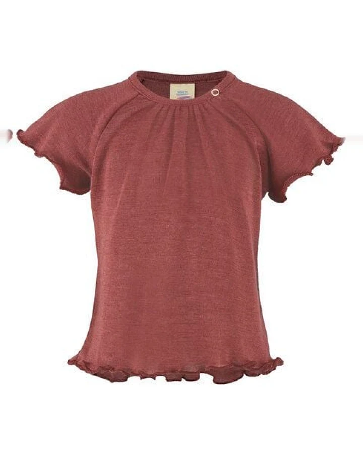Engel Natur Baby T-Shirt mit Rüschen Bio-Wolle/Seide
