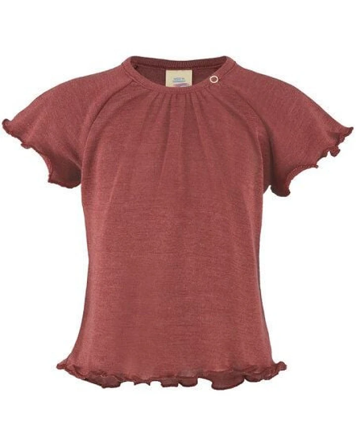 Engel Natur Baby T-Shirt mit Rüschen Bio-Wolle/Seide