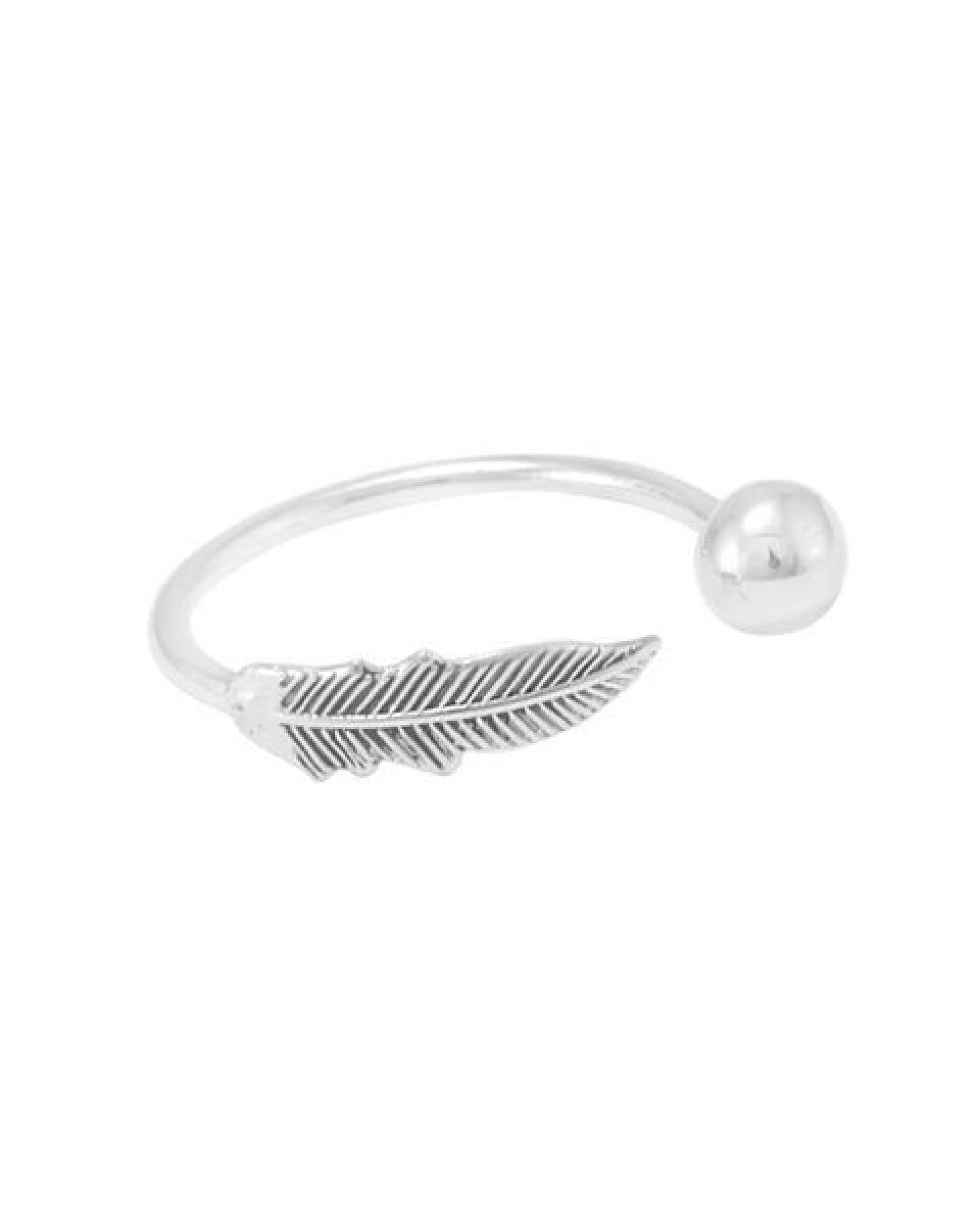 pakilia Silber Ring Feder Kugel Fair-Trade und handmade – Ansicht 4
