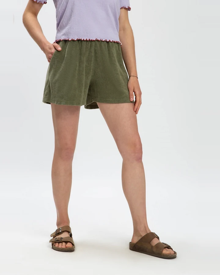 MATONA Damen vegan Frotteeshorts Olivgrün