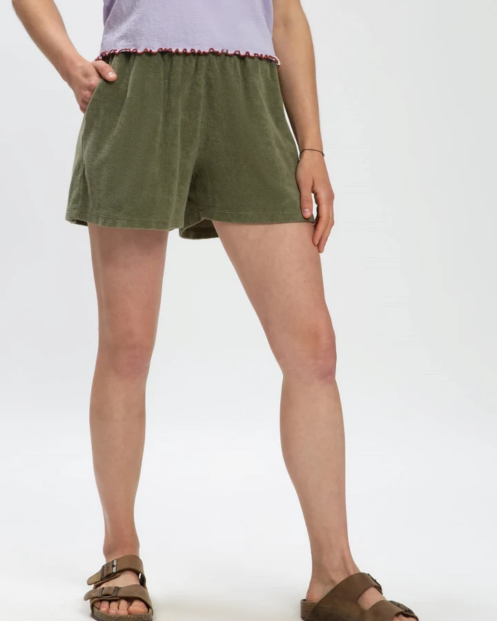 MATONA Damen vegan Frotteeshorts Olivgrün
