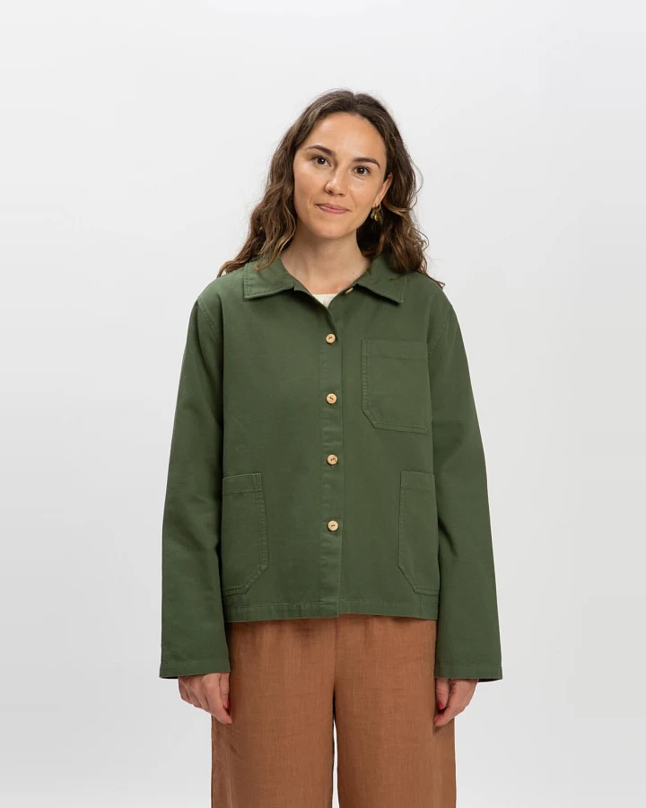 MATONA Damen vegan Jacke Twill Klassisch Artischockengrün