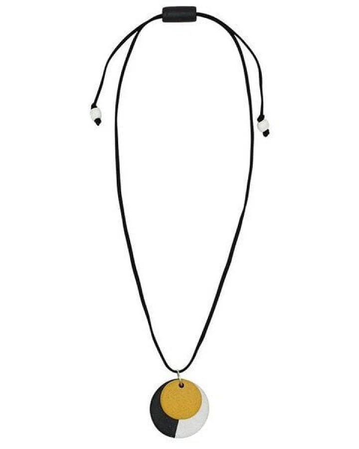 Karma Amulett Halskette - Full-Circle Upcycling Glasschmuck - Mustard & Teal - Global Mamas