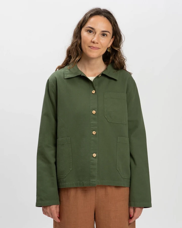 MATONA Damen vegan Jacke Twill Klassisch Artischockengrün