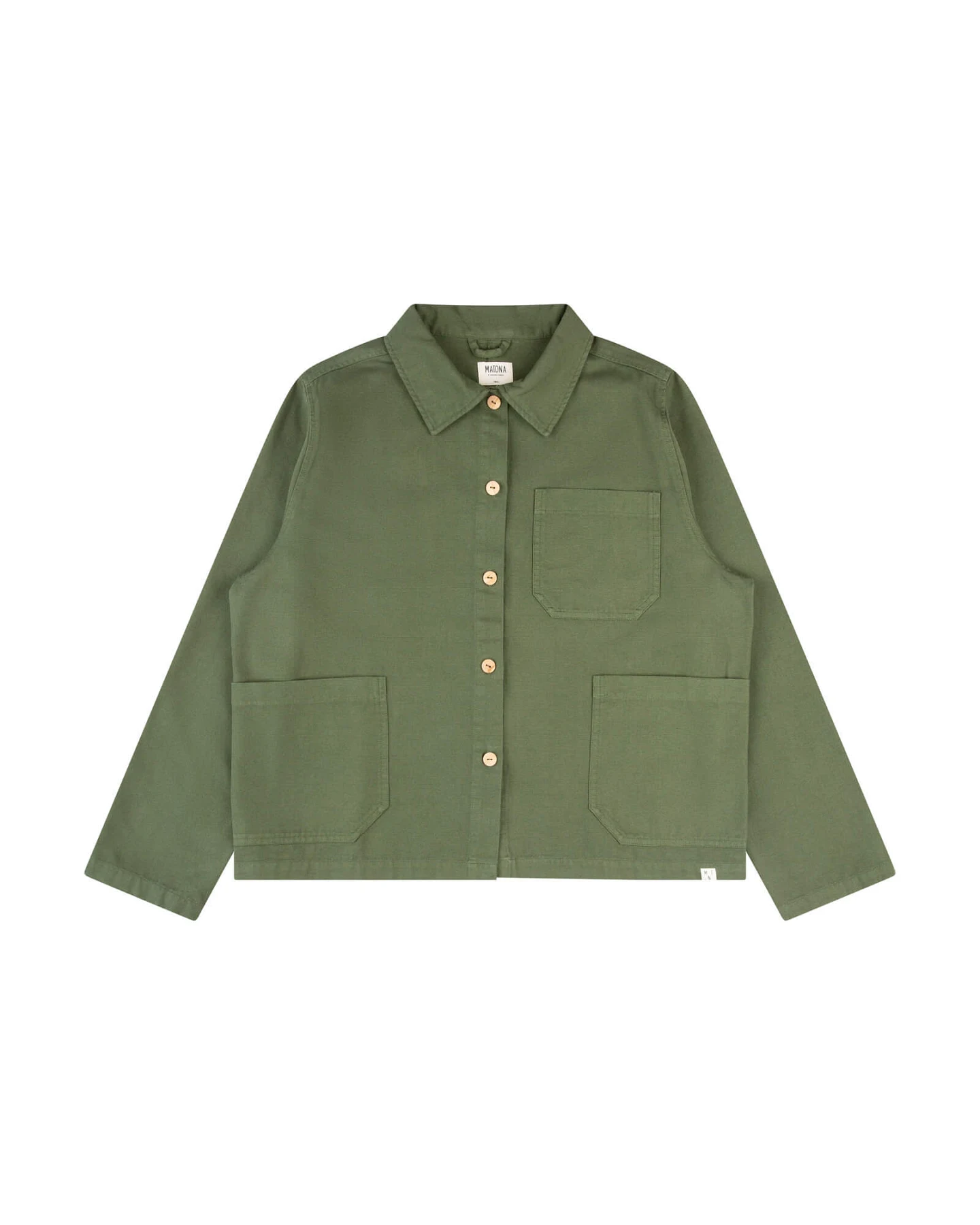 MATONA Damen vegan Jacke Twill Klassisch Artischockengrün – Ansicht 2