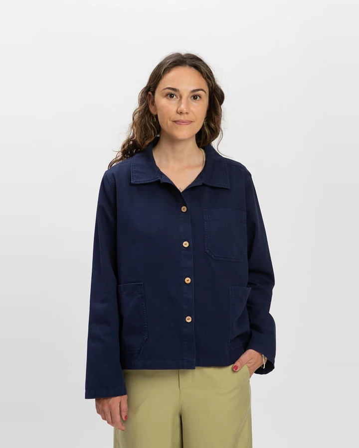 MATONA Damen vegan Jacke Twill Classic Marineblau