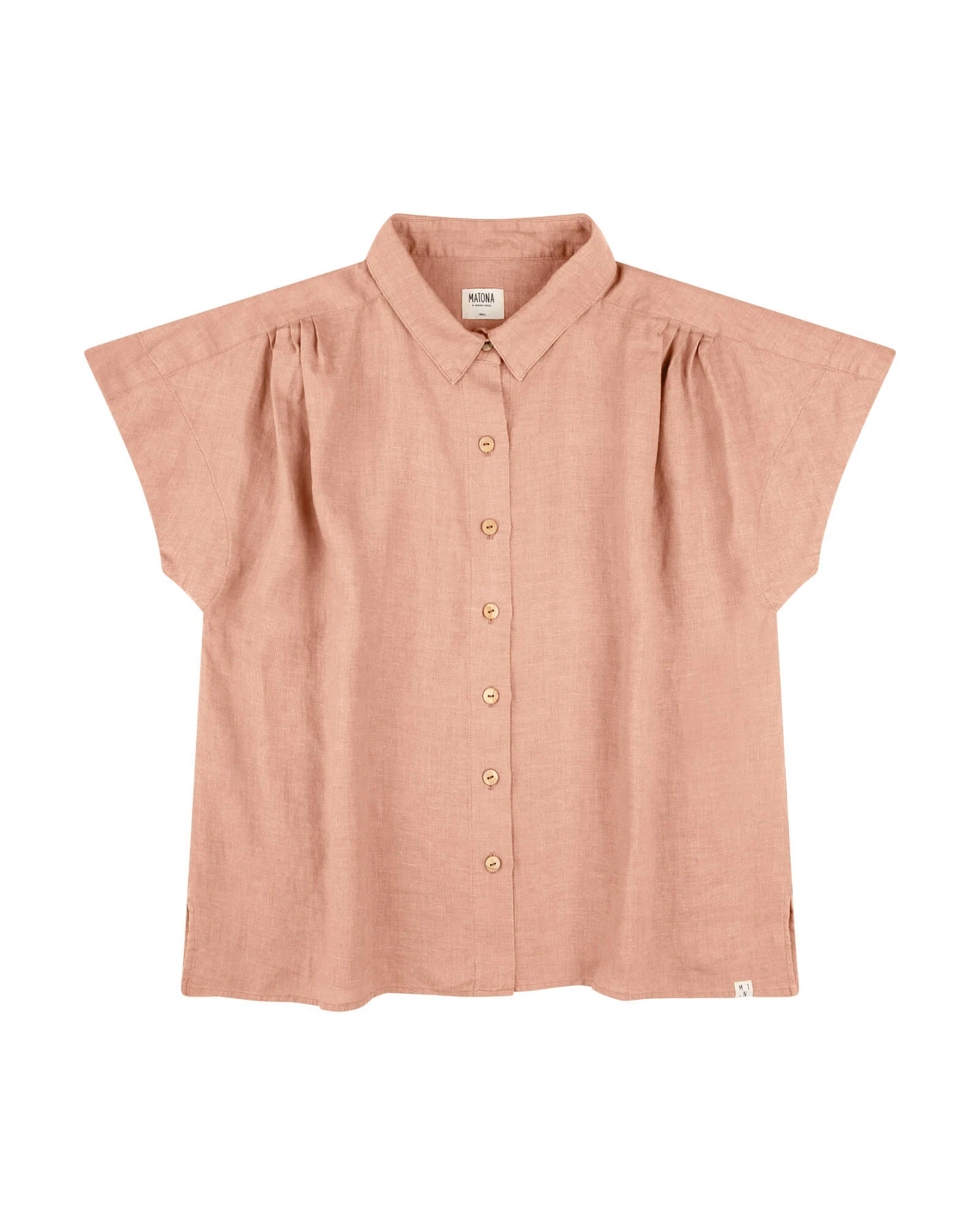 MATONA Damen vegan Leinenhemd Rose Rosa – Ansicht 2