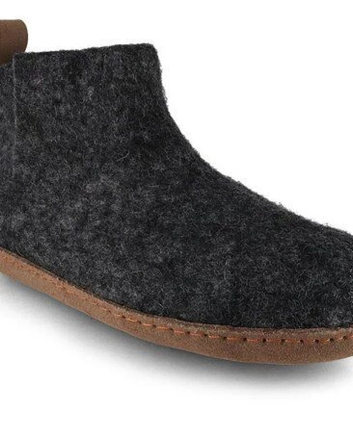 WoolFit Yeti Filzboots hohe Hausschuhe mit Ledersohle, handgefilzt aus 100% Wolle