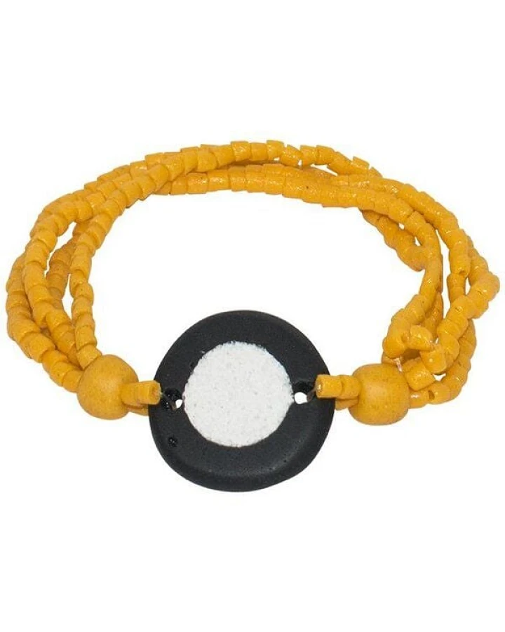 Karma Armband - Full-Circle Upcycling Glasschmuck - Mustard & Teal - Global Mamas