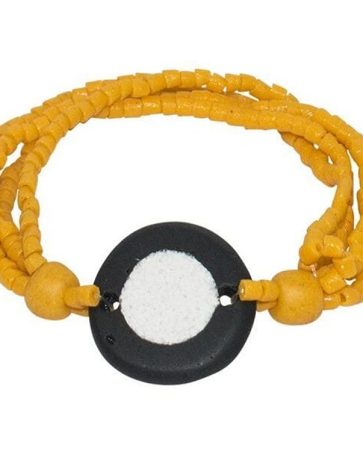 Karma Armband - Full-Circle Upcycling Glasschmuck - Mustard & Teal - Global Mamas