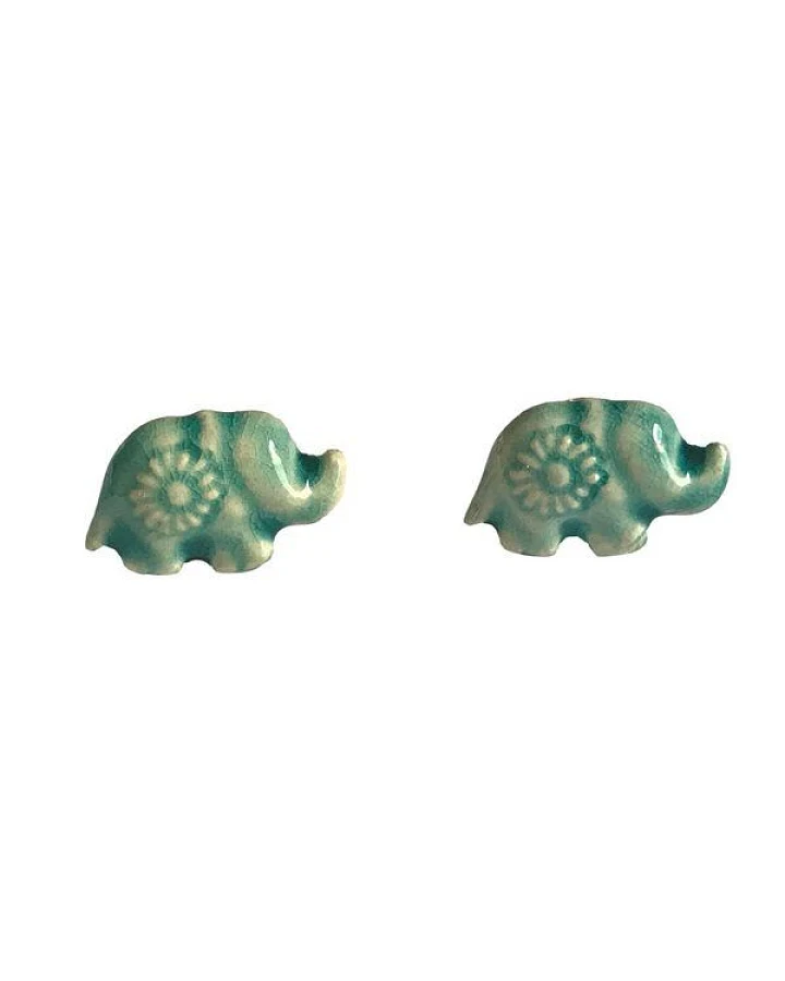 Schönes aus Indochina Schmuck Ohrstecker Elefant Keramik