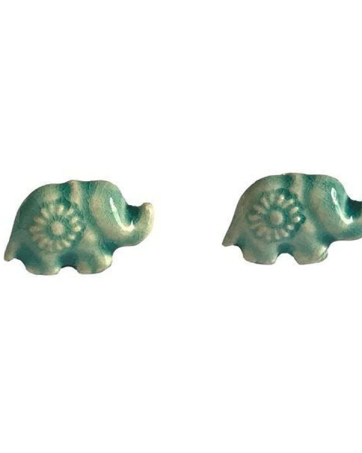 Schönes aus Indochina Schmuck Ohrstecker Elefant Keramik