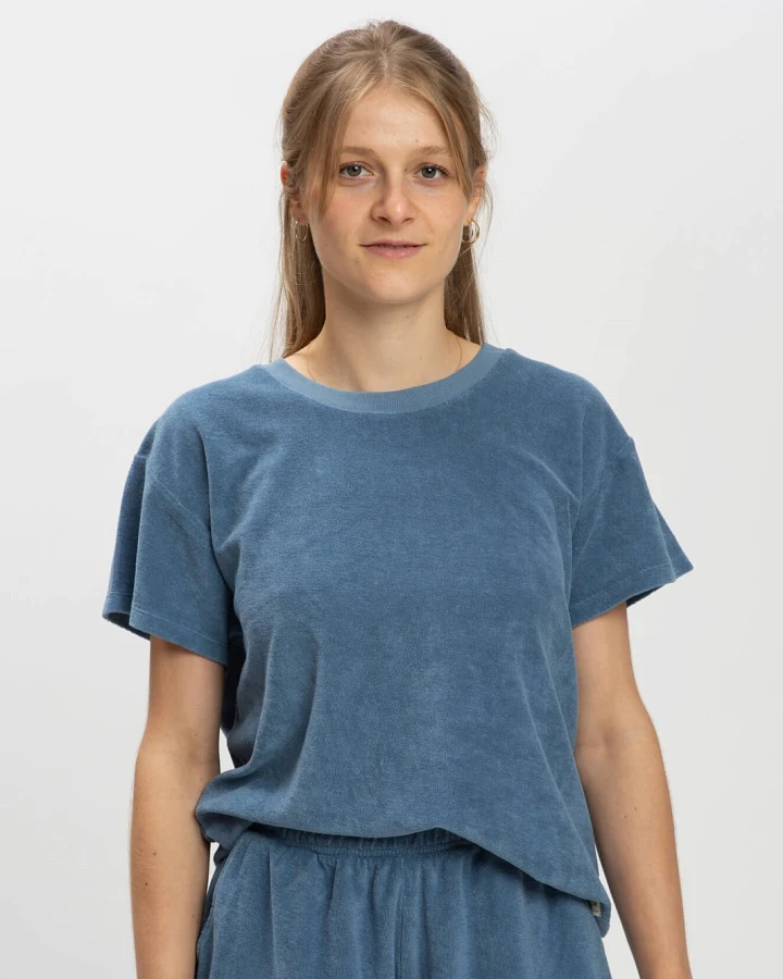 MATONA Damen vegan Frottee T-Shirt Dusk Blue
