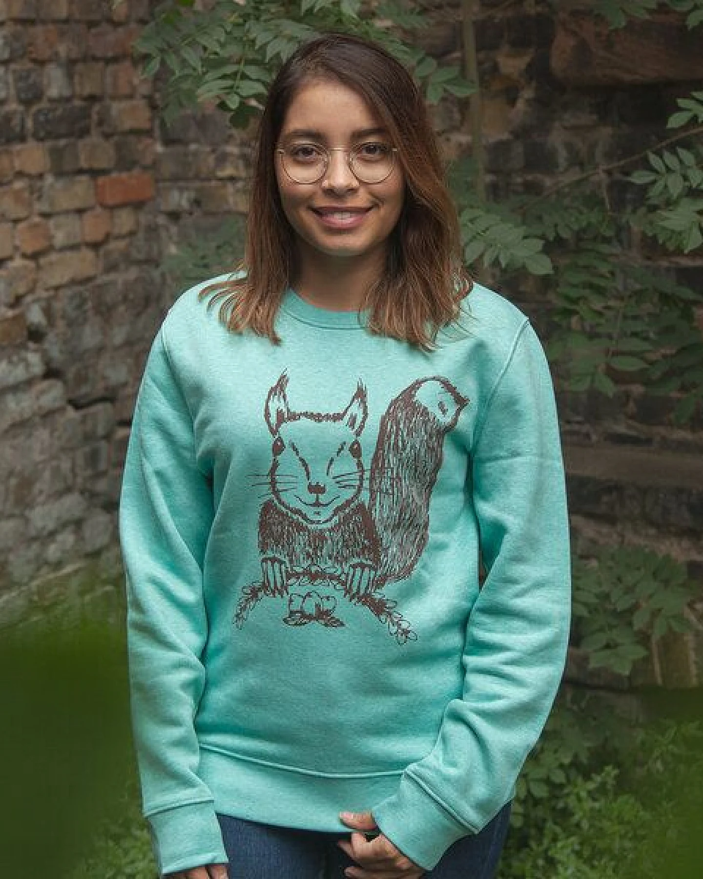 päfjes Ella Eichhorn / Squirrel - Fair Wear Unisex Sweater - Heather Mint – Ansicht 2