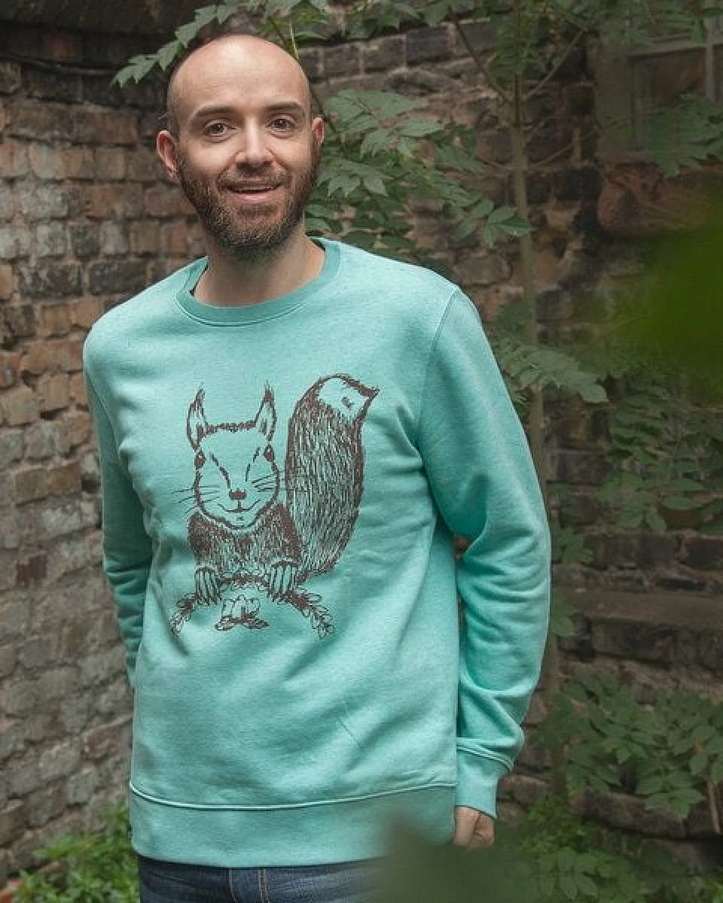 päfjes Ella Eichhorn / Squirrel - Fair Wear Unisex Sweater - Heather Mint – Ansicht 3