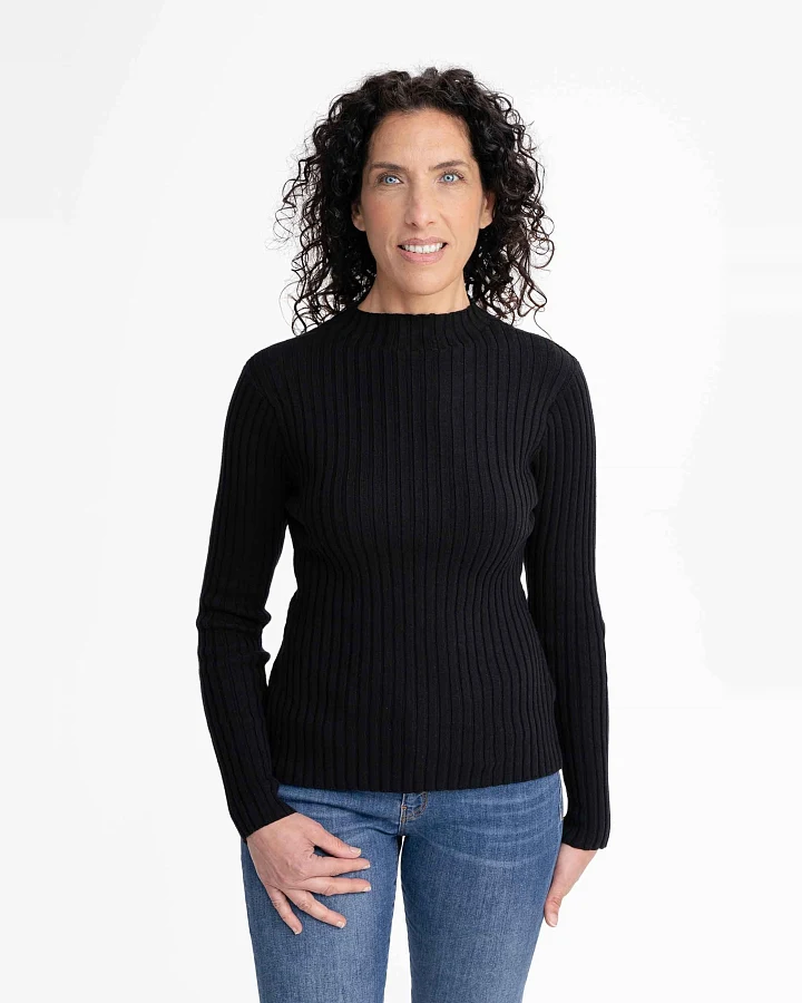 MELA Damen vegan Strickpullover Namari Schwarz