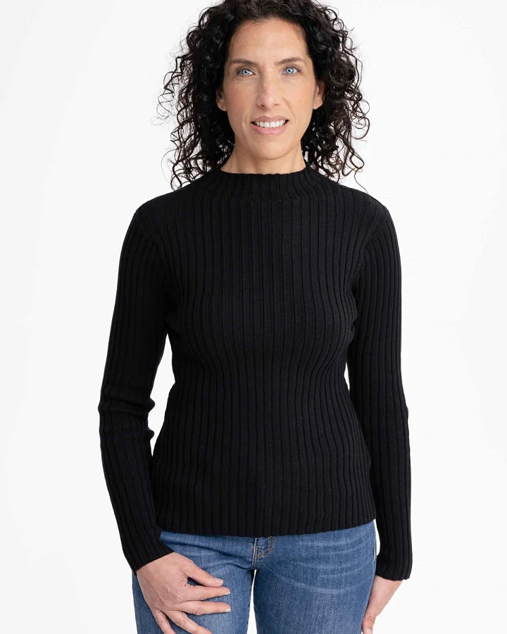 MELA Damen vegan Strickpullover Namari Schwarz