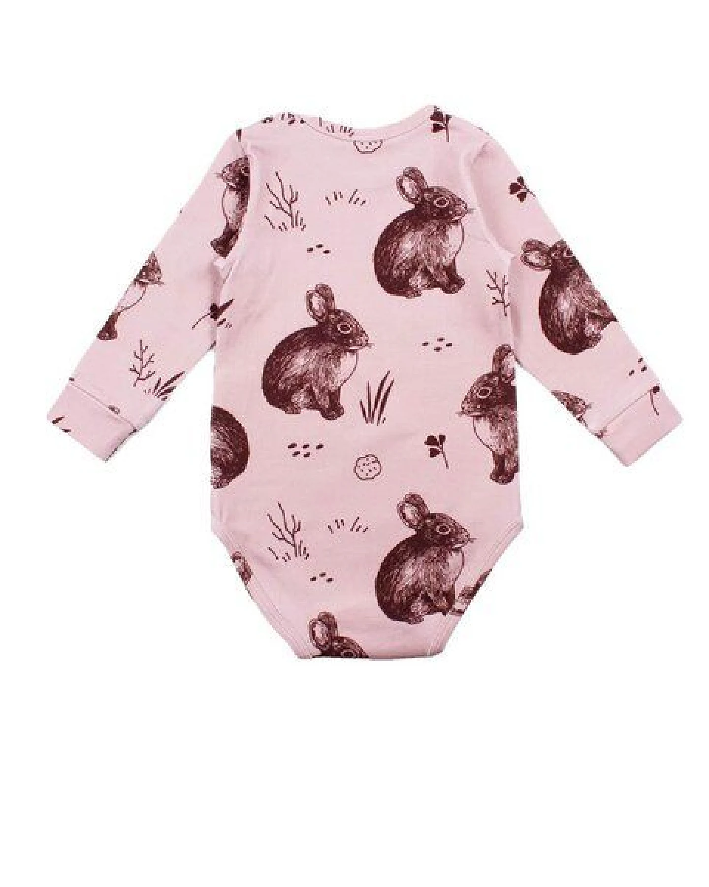 Langarm Baby Body *Cute Rabbits* GOTS Bio – Ansicht 2