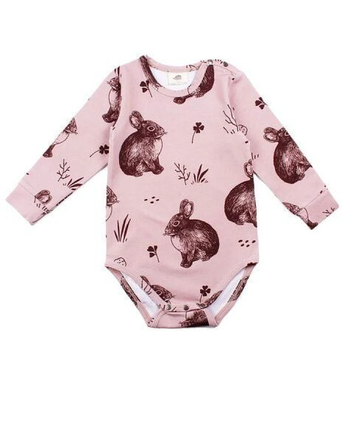 Langarm Baby Body *Cute Rabbits* GOTS Bio