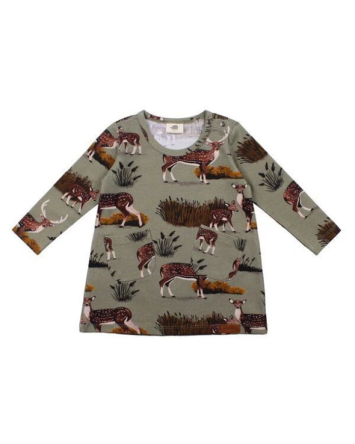 Jersey Kleid *Deer Family* GOTS Bio Baumwolle