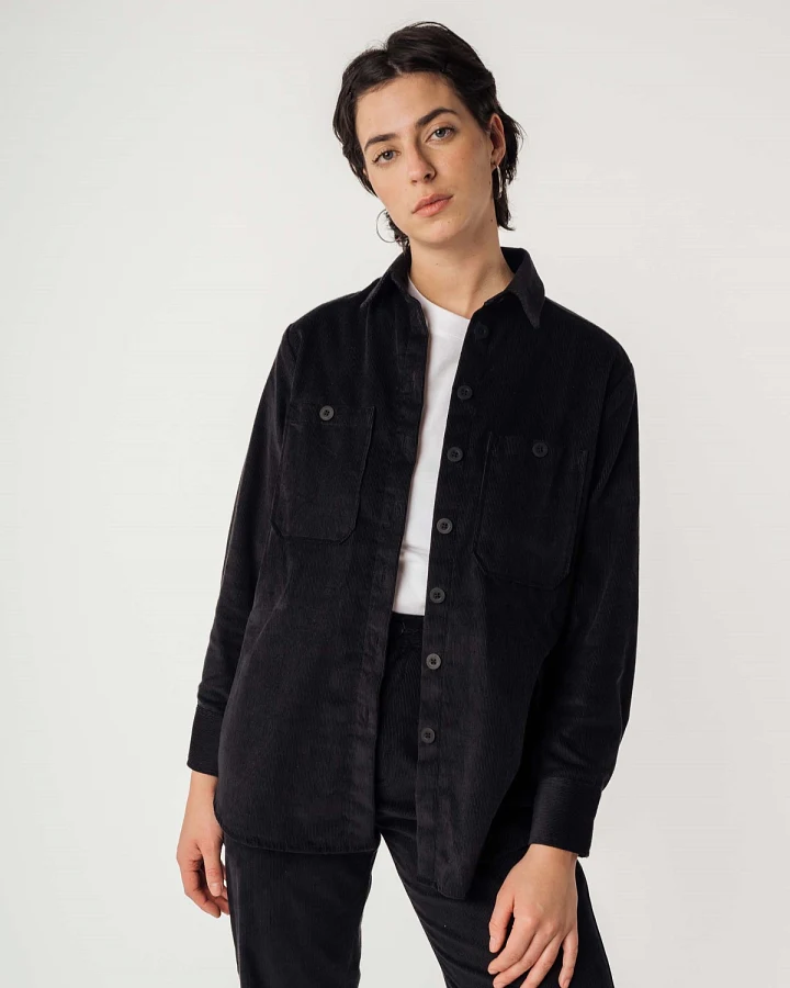 MELA Damen vegan Overshirt Cord Jiya Schwarz