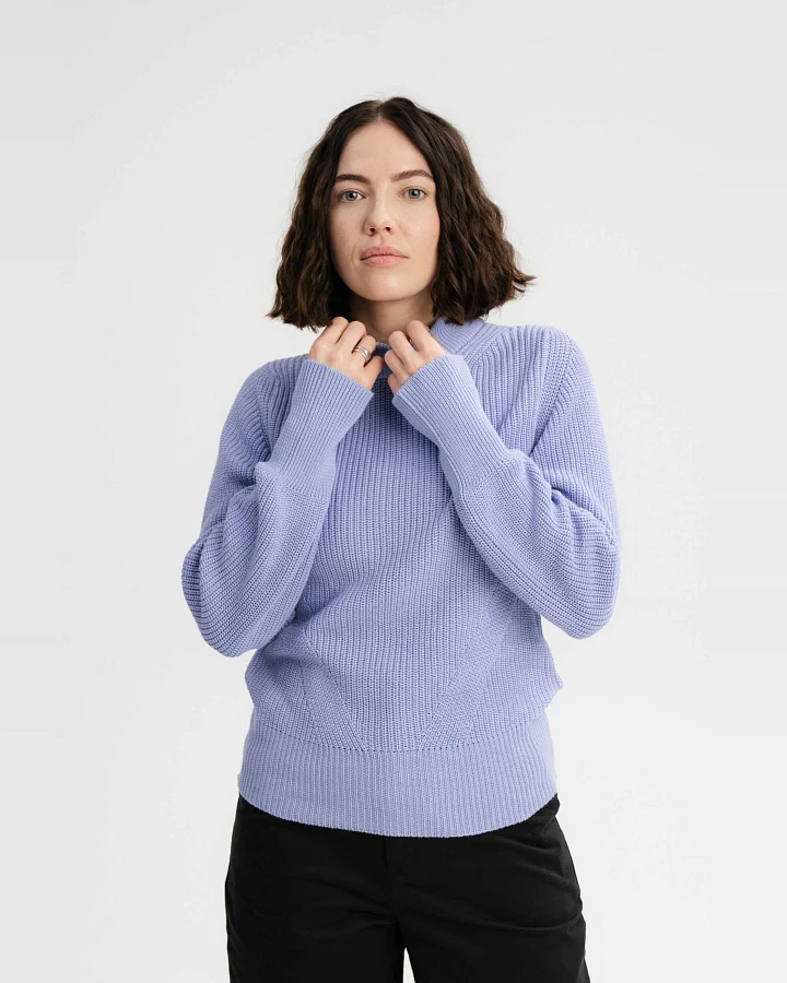 MELA Damen vegan Strickpullover Riya Himmelblau