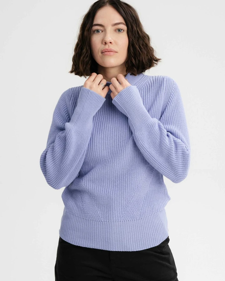 MELA Damen vegan Strickpullover Riya Himmelblau
