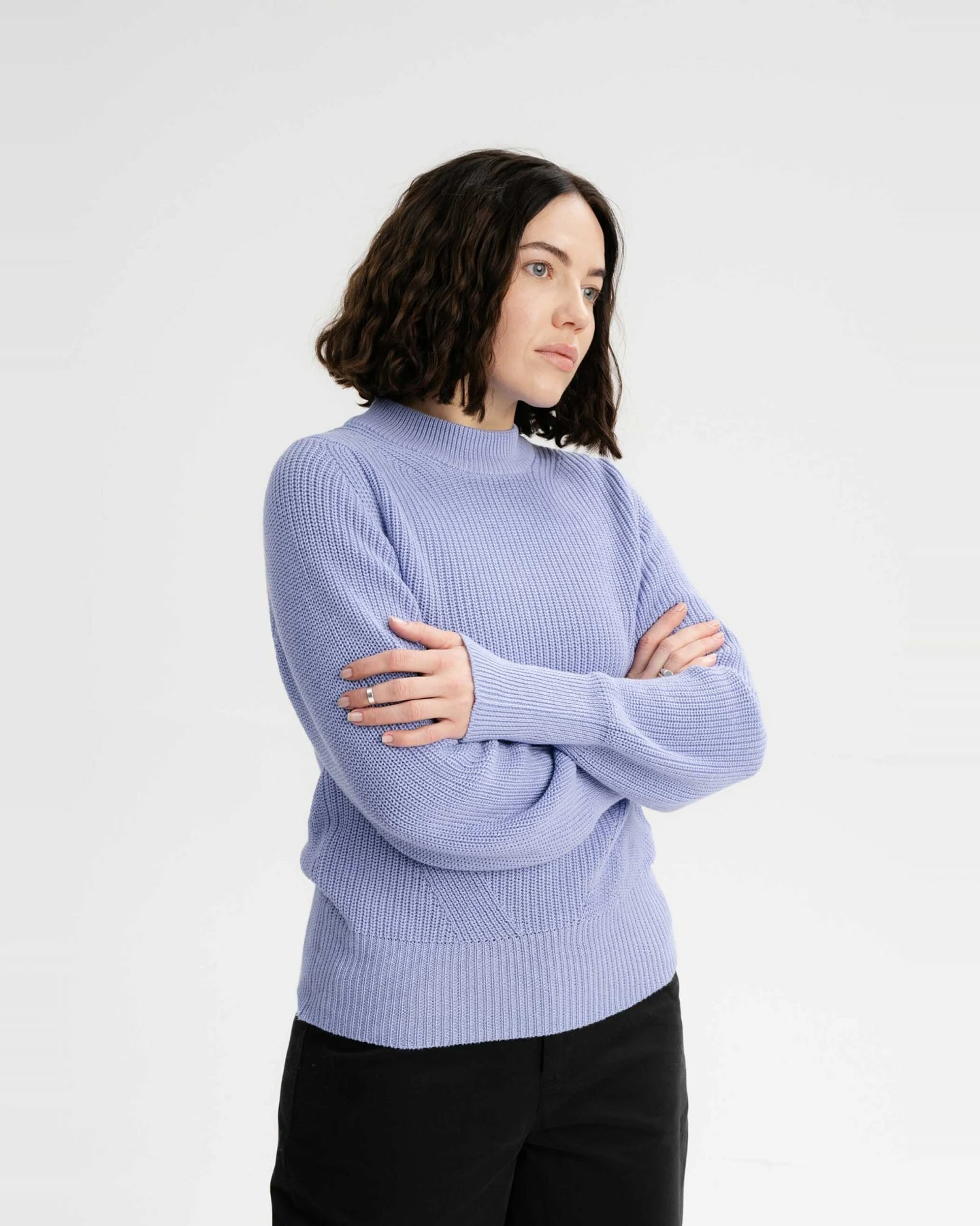 MELA Damen vegan Strickpullover Riya Himmelblau – Ansicht 2