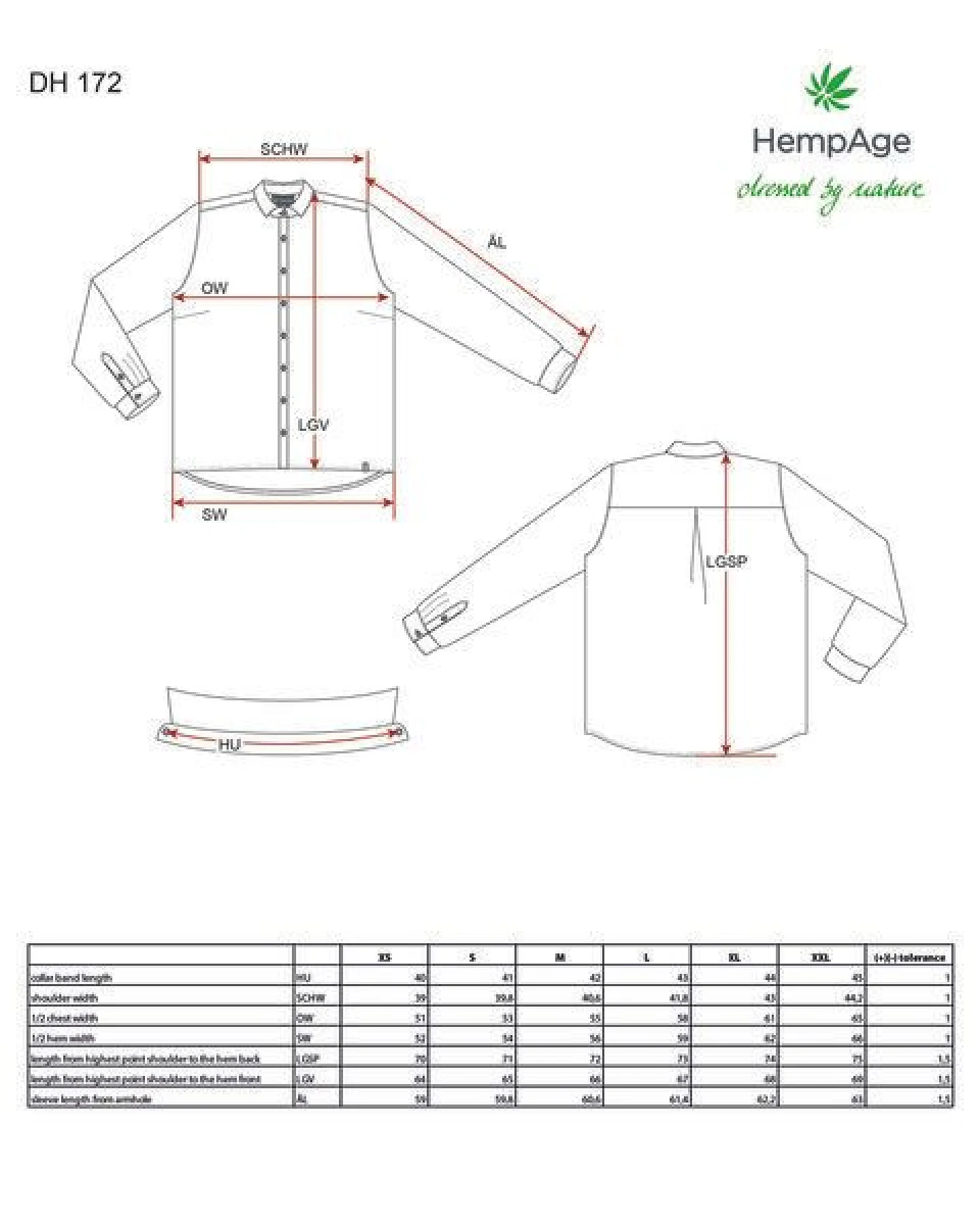 HempAge Damen Langarm-Bluse Hanf/Bio-Baumwolle – Ansicht 3