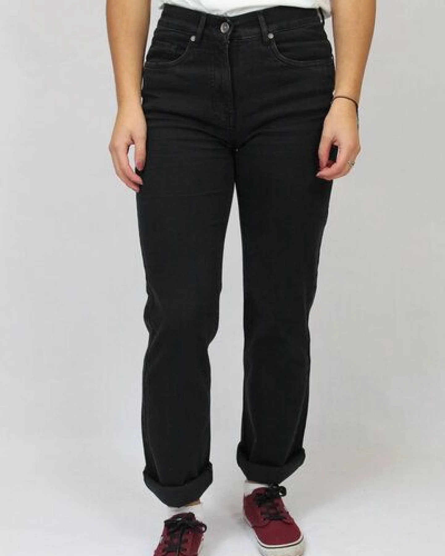 bloomers tiefschwarze gerade 5-Pocket Jeans in klassischer Paßform – Ansicht 2
