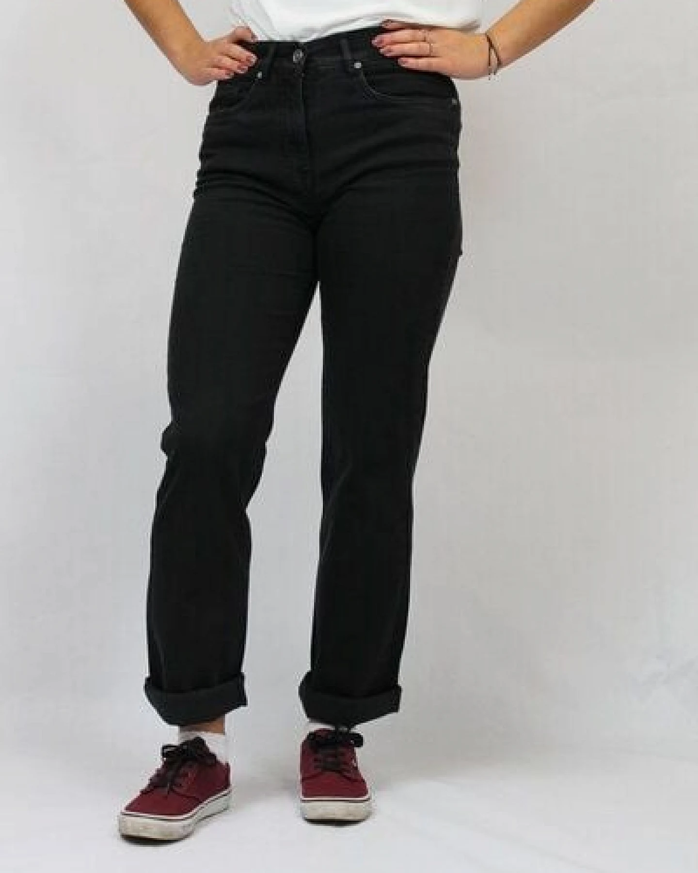 bloomers tiefschwarze gerade 5-Pocket Jeans in klassischer Paßform – Ansicht 4
