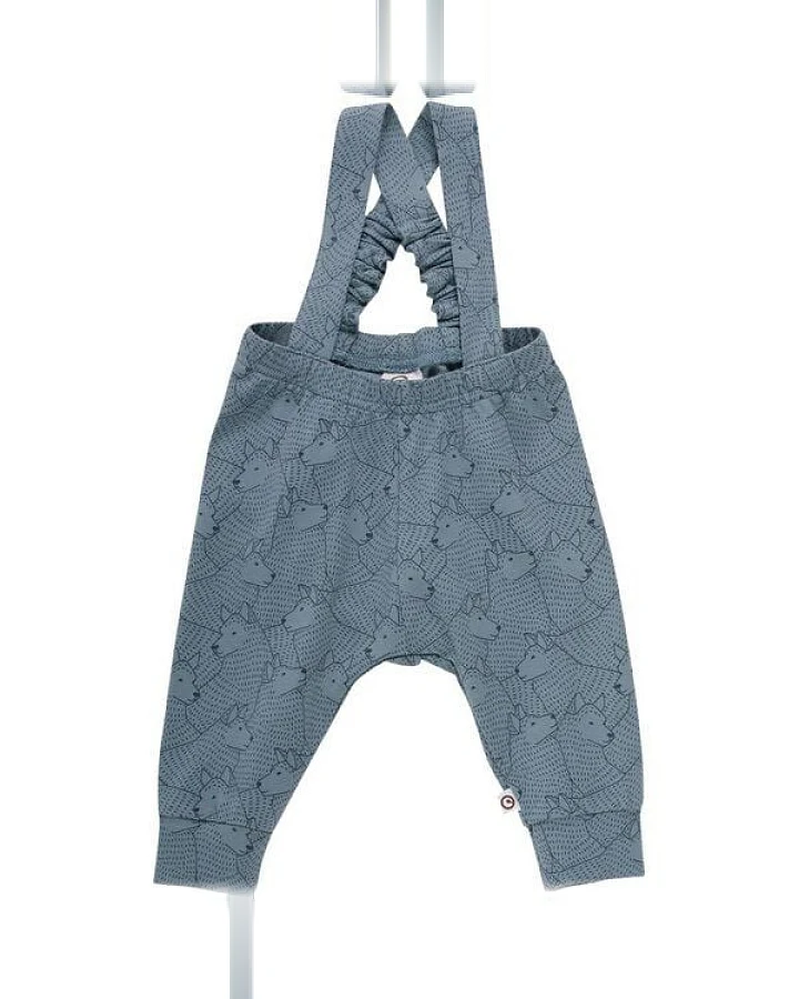 Müsli by Green Cotton Baby Hose mit Trägern *Wölfe* GOTS zertifiziert