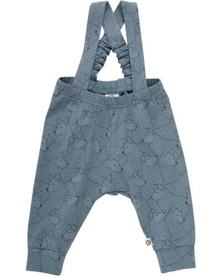 Müsli by Green Cotton Baby Hose mit Trägern *Wölfe* GOTS zertifiziert