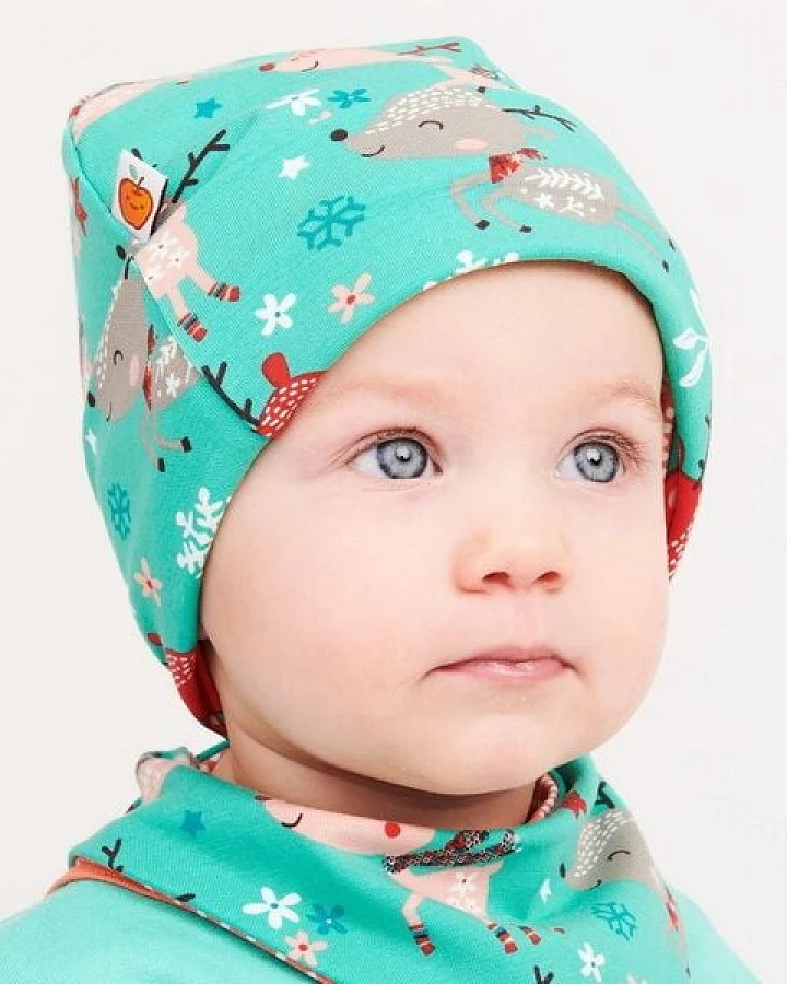 Cheeky Apple Gefütterte Baby-Haube aus Bio-Baumwolle "Winterreh