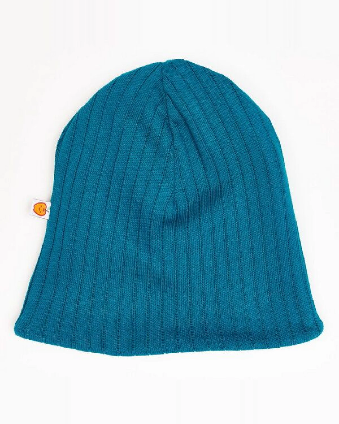 Cheeky Apple Gefütterte Beanie-Haube aus Bio-Baumwolle "Rippstrick Petrol – Ansicht 2
