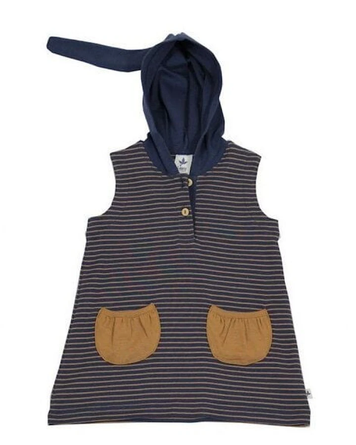 Leela Cotton Tunika Kapuzenkleid Bio-Baumwolle Kleider 2031