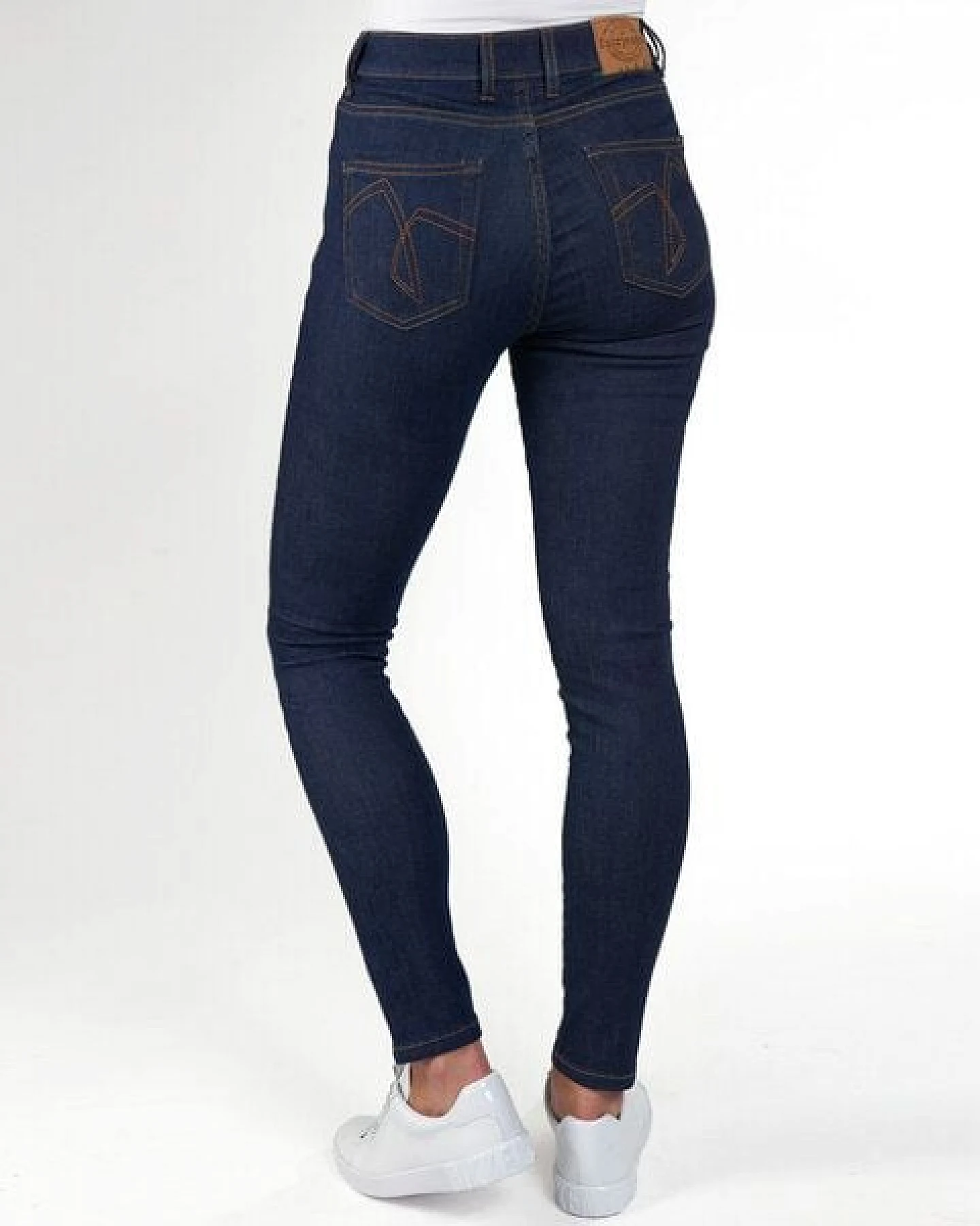 fairjeans Röhrenjeans SKINNY HIGH NAVY, eng und elastisch mit hohem Bund, dunkelblau – Ansicht 3