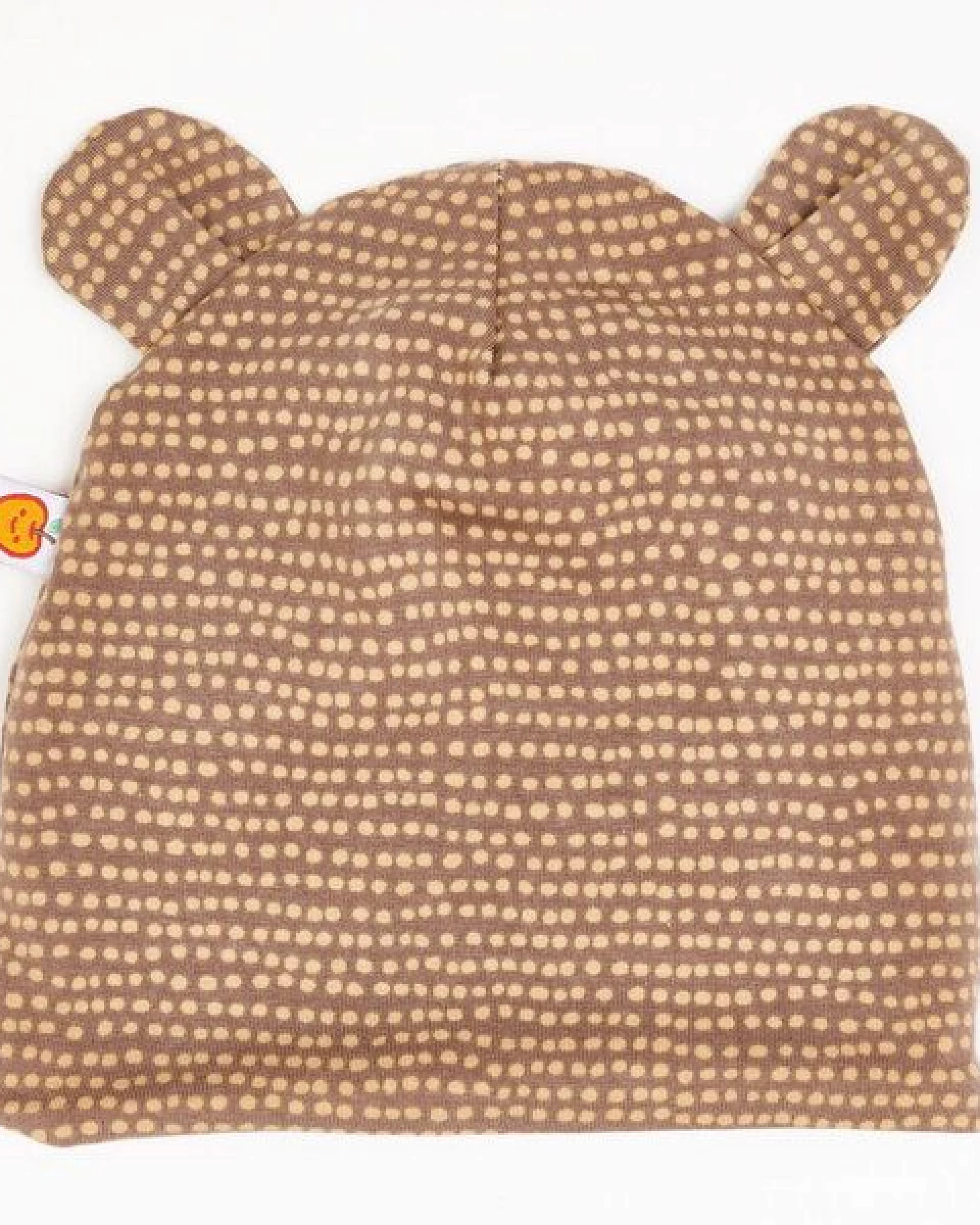Cheeky Apple Gefütterte Baby-Haube mit Bärenohren aus Bio-Baumwolle "Dotted Lines" – Ansicht 2