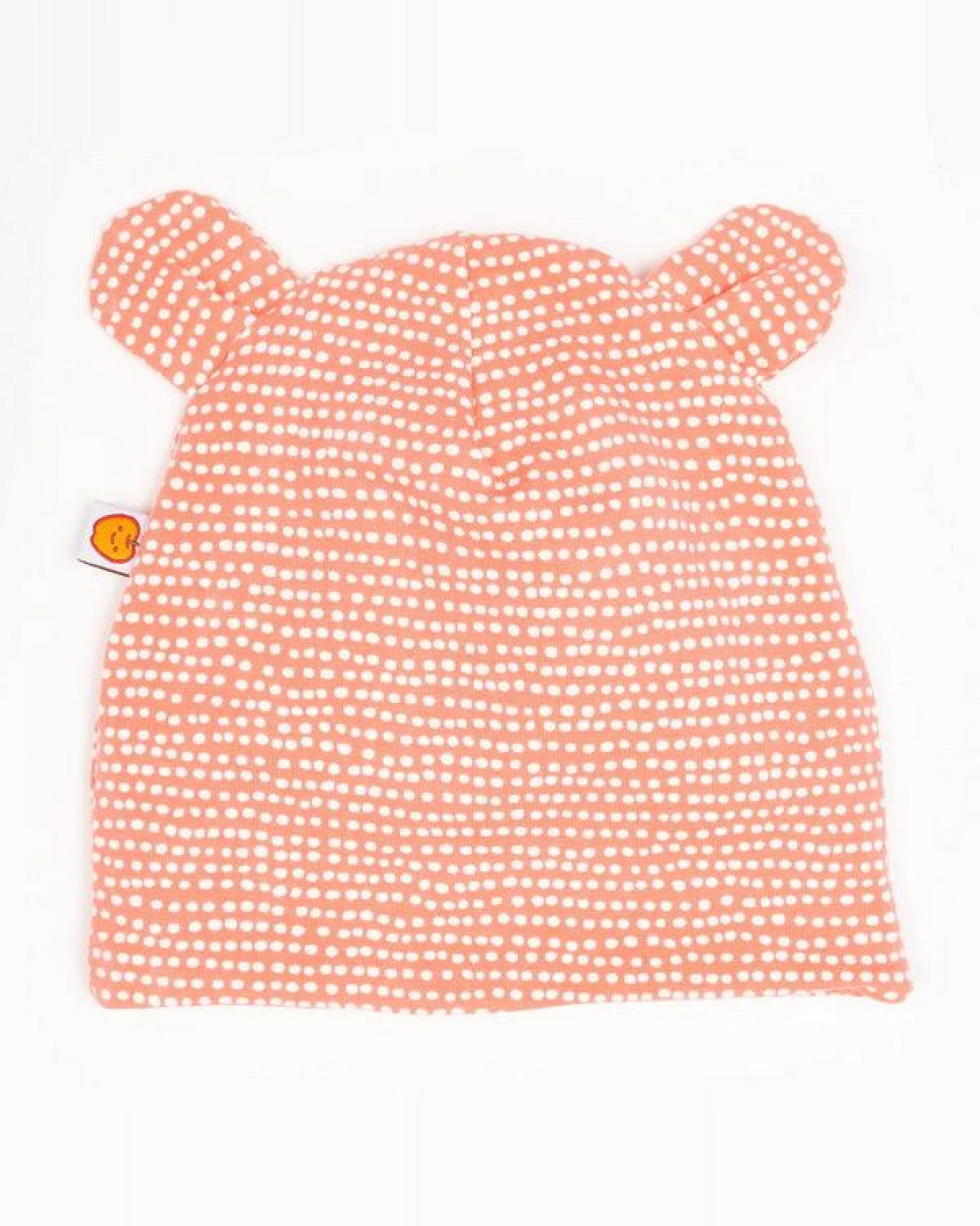 Cheeky Apple Gefütterte Baby-Haube mit Bärenohren aus Bio-Baumwolle "Dotted Lines" – Ansicht 2
