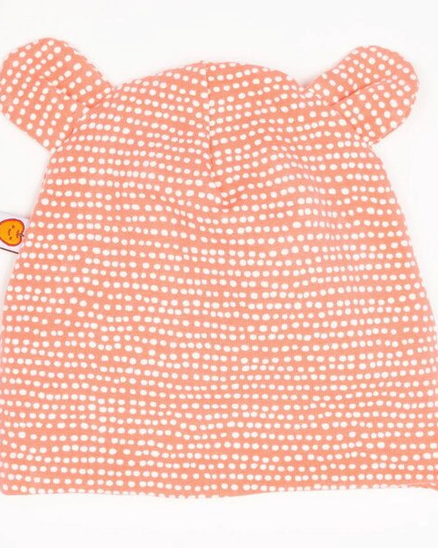 Cheeky Apple Gefütterte Baby-Haube mit Bärenohren aus Bio-Baumwolle "Dotted Lines" – Ansicht 2