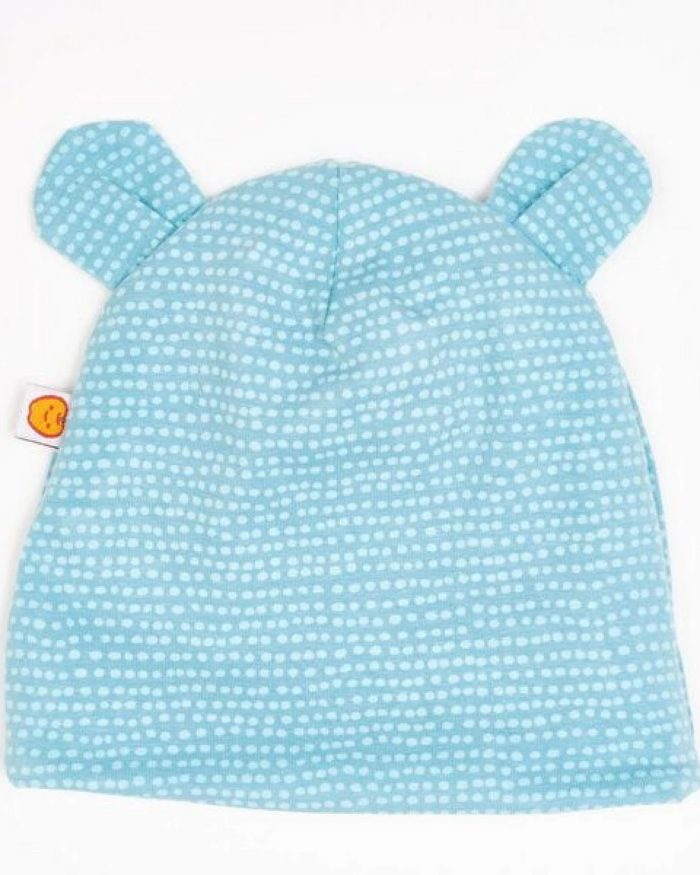 Cheeky Apple Gefütterte Baby-Haube mit Bärenohren aus Bio-Baumwolle "Dotted Lines" – Ansicht 2