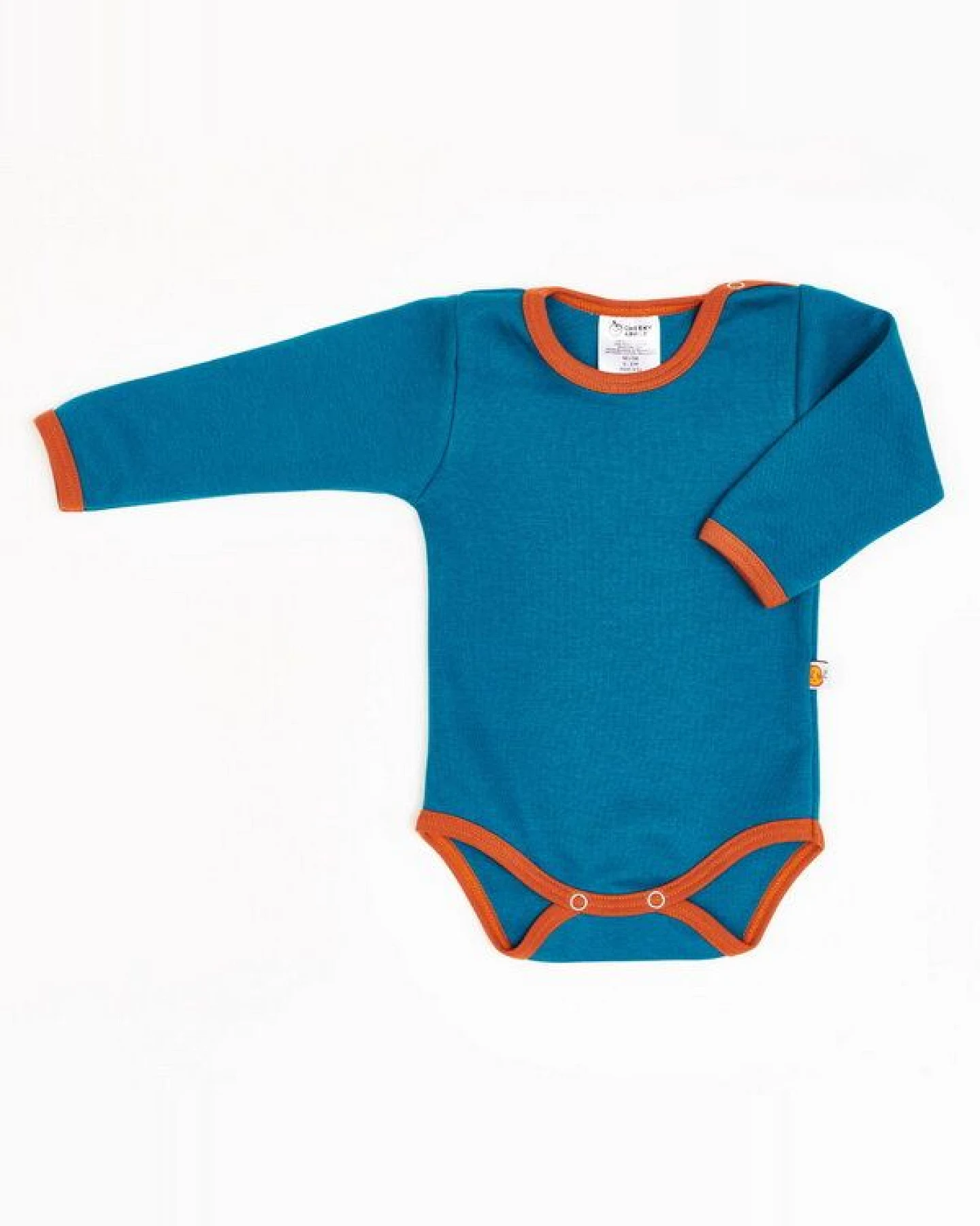Cheeky Apple Langarm-Body aus Bio-Baumwolle "Jacquard Petrol" – Ansicht 2