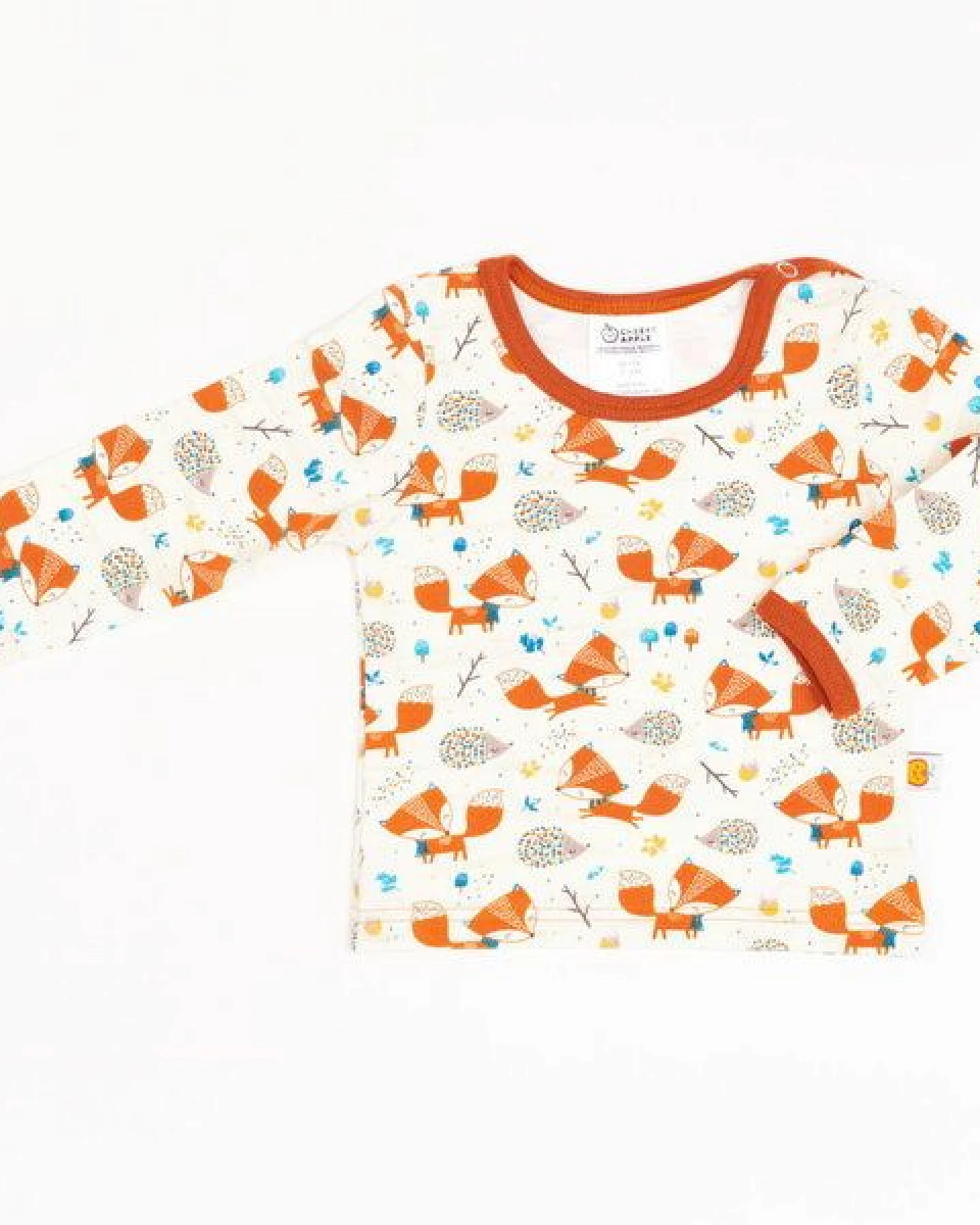Cheeky Apple Langarm Baby-Shirt aus Bio-Baumwolle "Fuchs & Igel" – Ansicht 2