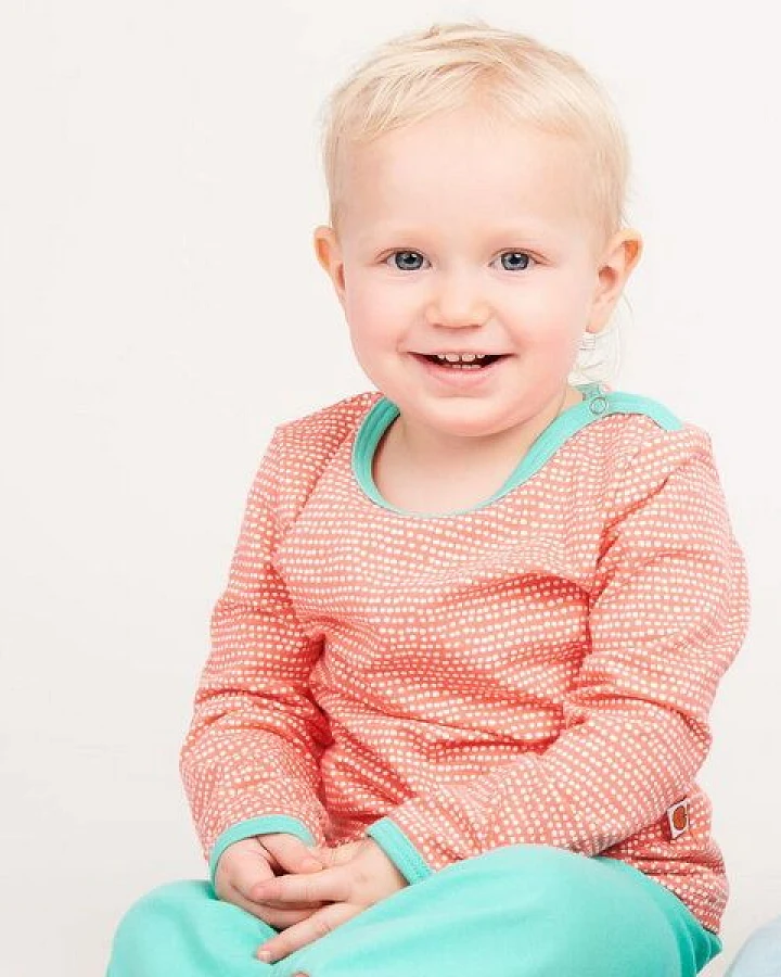 Cheeky Apple Langarm Baby-Shirt aus Bio-Baumwolle "Dotted Lines"
