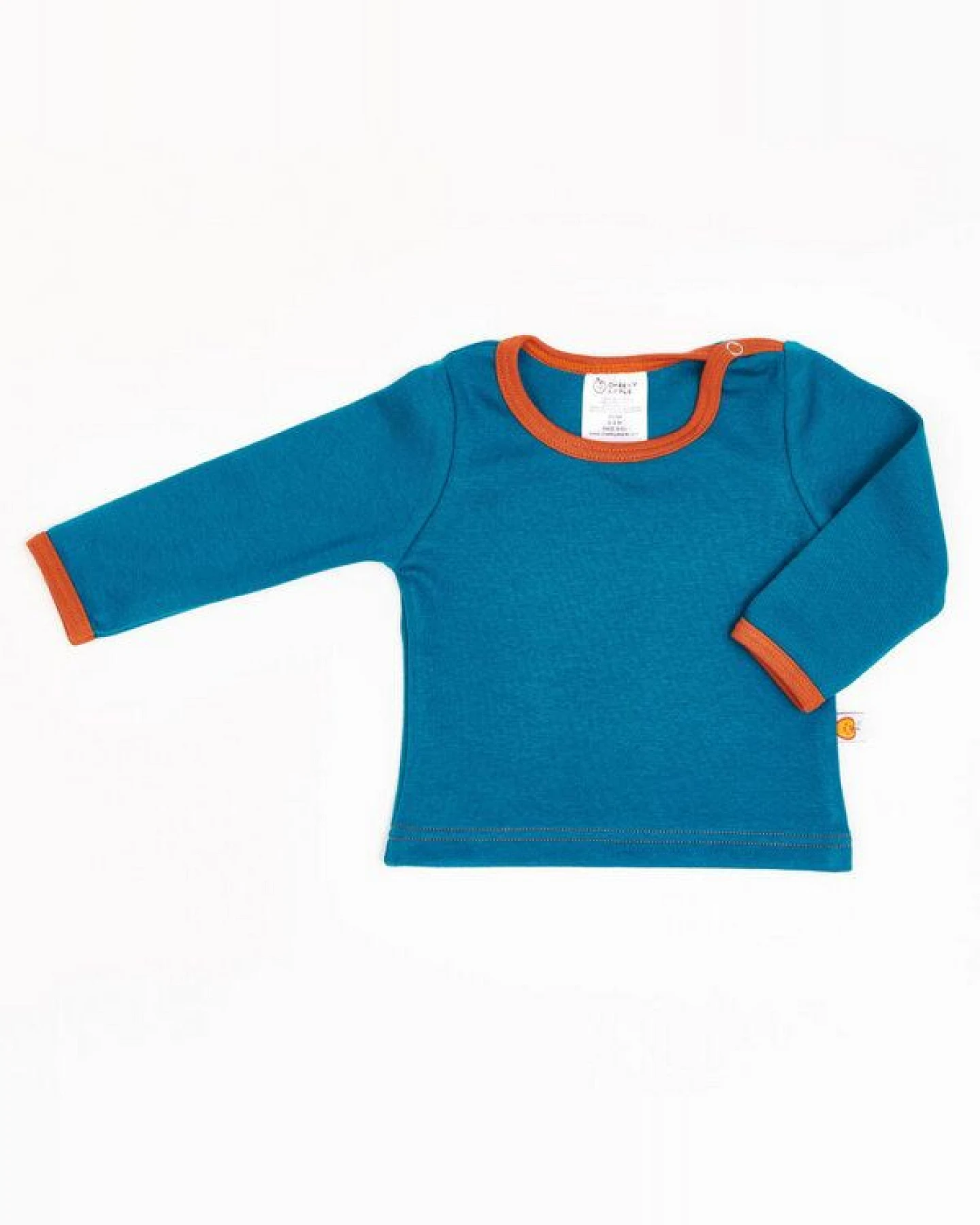 Cheeky Apple Langarm Baby-Shirt aus Bio-Baumwolle "Jacquard Petrol" – Ansicht 2