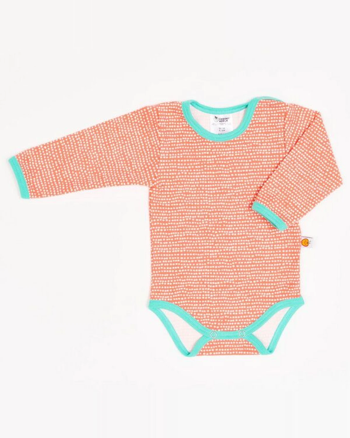 Cheeky Apple Langarm-Body aus Bio-Baumwolle "Dotted Lines" – Ansicht 2