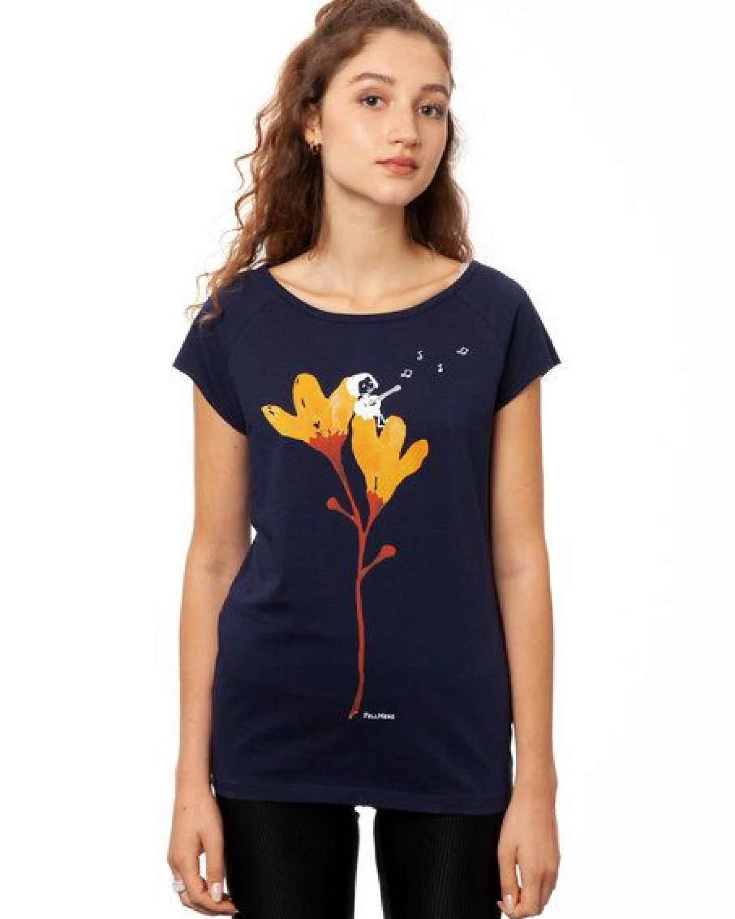 FellHerz Damen T-Shirt Gitarrenmädchen Bio Fair – Ansicht 3