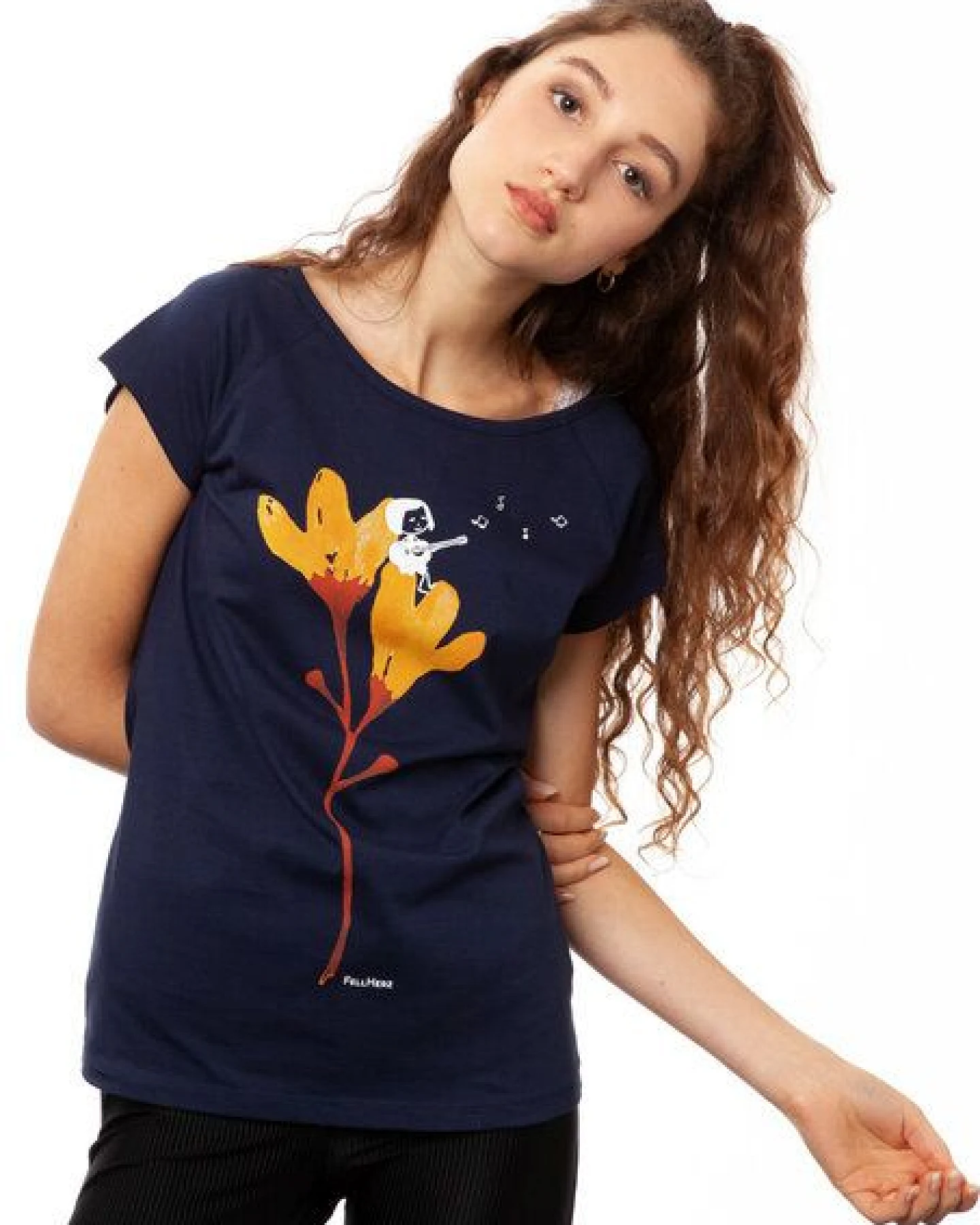 FellHerz Damen T-Shirt Gitarrenmädchen Bio Fair – Ansicht 2