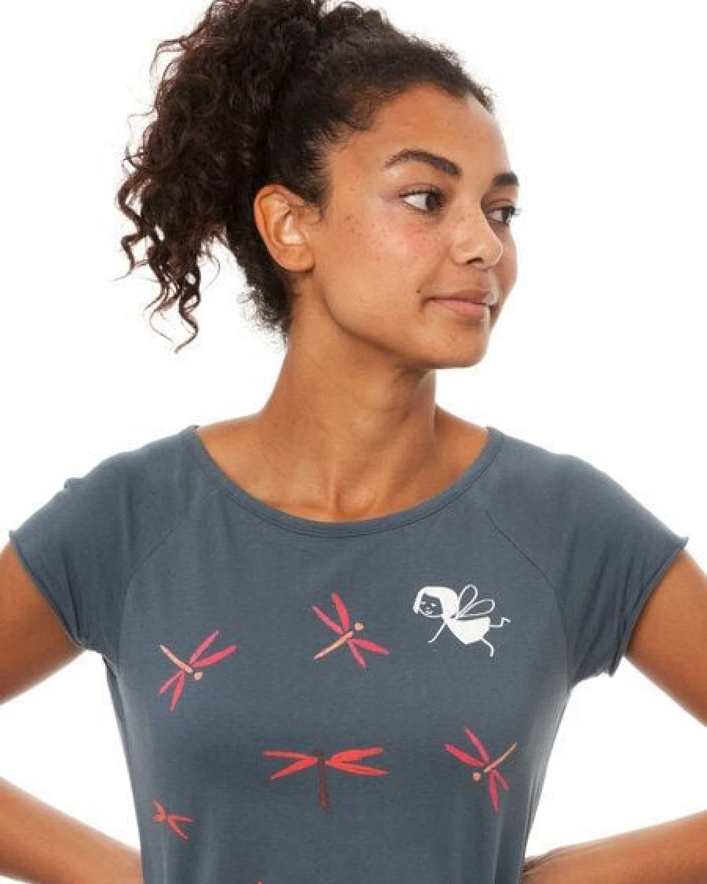 FellHerz Damen T-Shirt Libellenmädchen Bio Fair – Ansicht 4